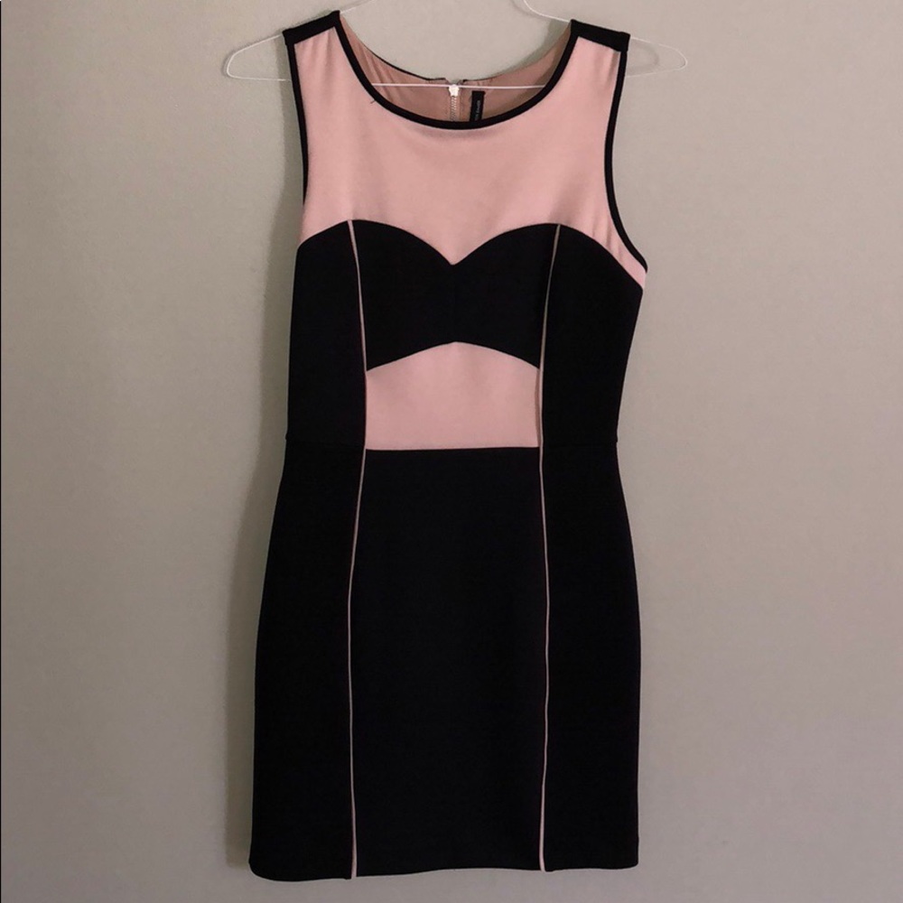 Walter Baker Black and nude dress